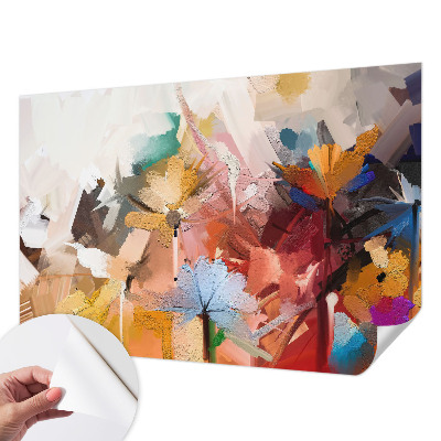 Papel mural texturado decorativo con motivo floral abstracto