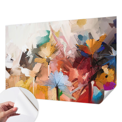 Papel mural texturado decorativo con motivo floral abstracto