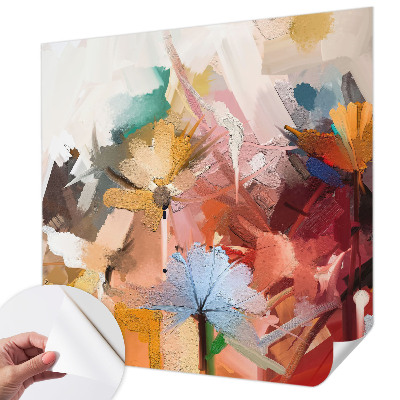Papel mural texturado decorativo con motivo floral abstracto