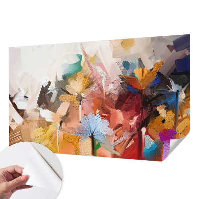 Papel mural texturado decorativo con motivo floral abstracto