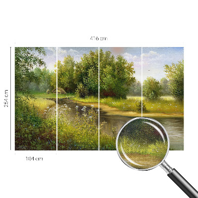 Mural de pared con estampado hermoso con un paisaje rural
