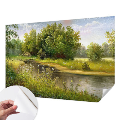 Mural de pared con estampado hermoso con un paisaje rural