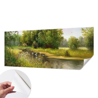Mural de pared con estampado hermoso con un paisaje rural