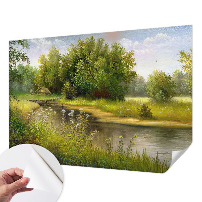 Mural de pared con estampado hermoso con un paisaje rural