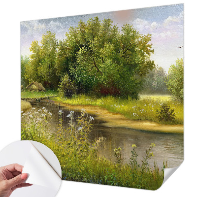 Mural de pared con estampado hermoso con un paisaje rural