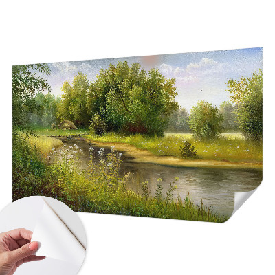 Mural de pared con estampado hermoso con un paisaje rural