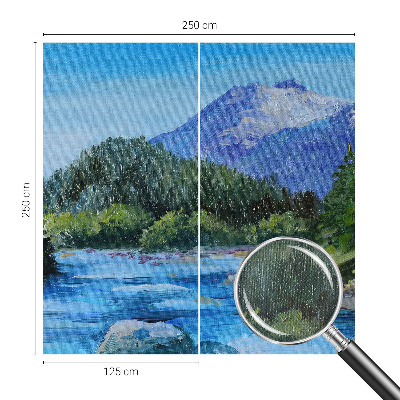 Fotomural decorativo para cabecero de cama con un paisaje de montaña