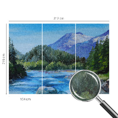 Fotomural decorativo para cabecero de cama con un paisaje de montaña