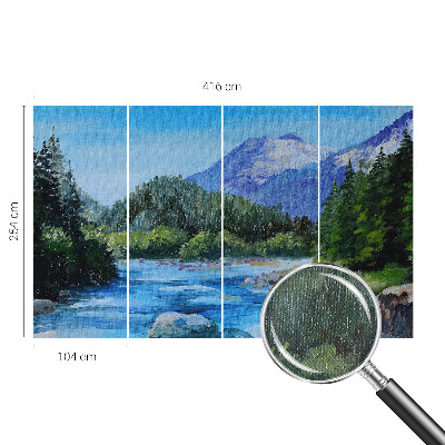 Fotomural decorativo para cabecero de cama con un paisaje de montaña