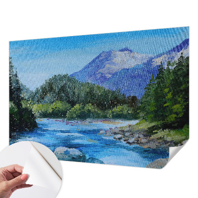 Fotomural decorativo para cabecero de cama con un paisaje de montaña