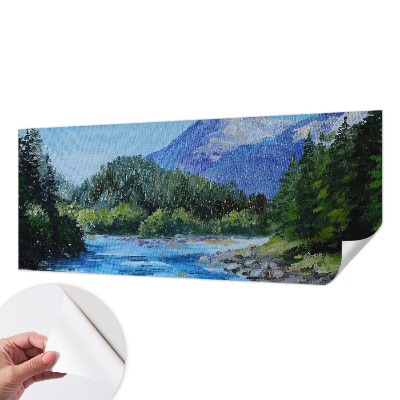 Fotomural decorativo para cabecero de cama con un paisaje de montaña