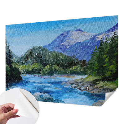 Fotomural decorativo para cabecero de cama con un paisaje de montaña