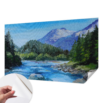 Fotomural decorativo para cabecero de cama con un paisaje de montaña