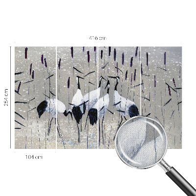 Papel mural texturado decorativo Grúas armoniosas