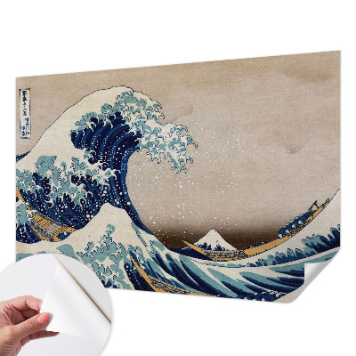 Fotomural decorativo para cabecero de cama con diseño de ola dramática