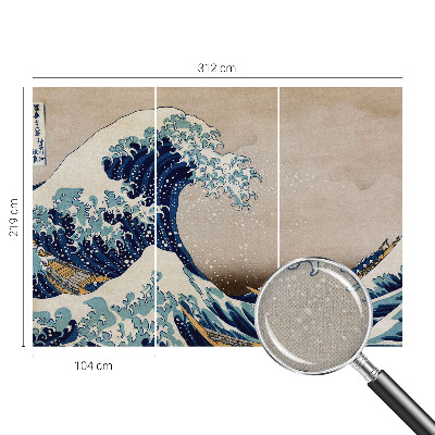 Fotomural decorativo para cabecero de cama con diseño de ola dramática
