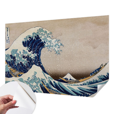Fotomural decorativo para cabecero de cama con diseño de ola dramática