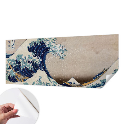 Fotomural decorativo para cabecero de cama con diseño de ola dramática