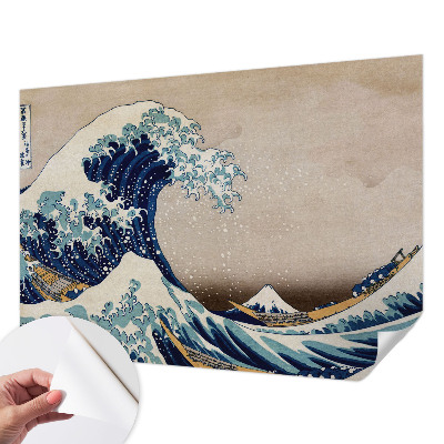 Fotomural decorativo para cabecero de cama con diseño de ola dramática