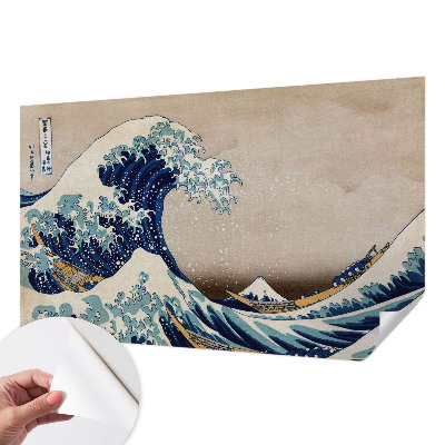 Fotomural decorativo para cabecero de cama con diseño de ola dramática
