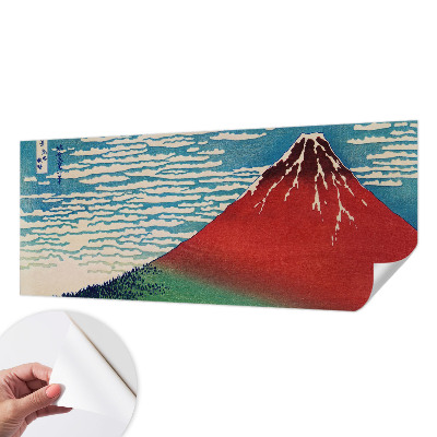 Fotomural decorativo para cabecero de cama con diseño de montaña roja