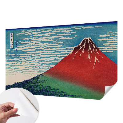 Fotomural decorativo para cabecero de cama con diseño de montaña roja