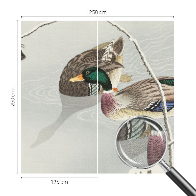 Papel mural con patrón decorativo Patos tranquilos