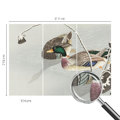 Papel mural con patrón decorativo Patos tranquilos