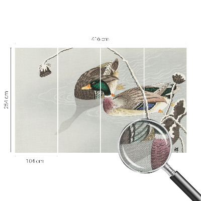 Papel mural con patrón decorativo Patos tranquilos