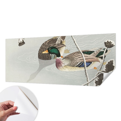 Papel mural con patrón decorativo con diseño de patos tranquilos