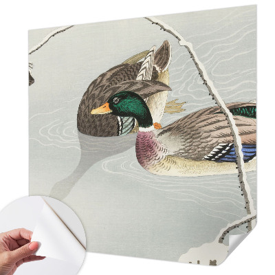 Papel mural con patrón decorativo con diseño de patos tranquilos
