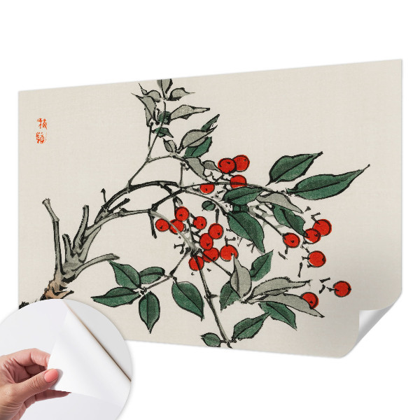 Papel mural texturado decorativo Una ramita de bayas