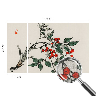 Papel mural texturado decorativo Una ramita de bayas