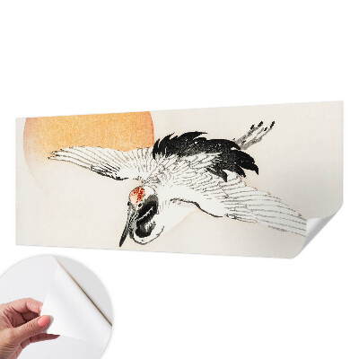 Papel mural con patrón decorativo con diseño de grúa elegante