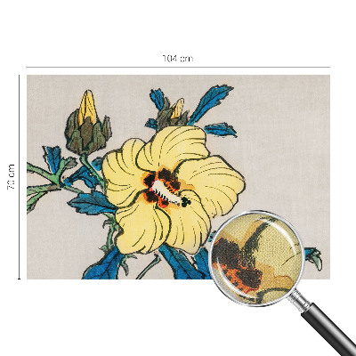 Papel mural texturado decorativo flor amarilla