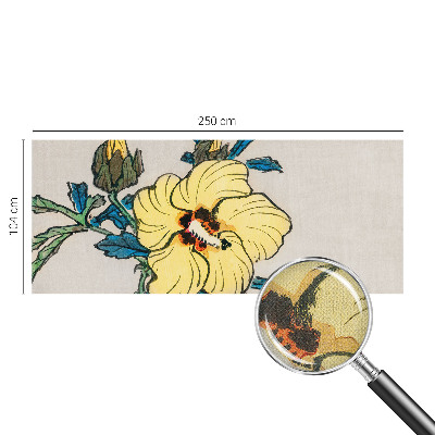 Papel mural texturado decorativo flor amarilla