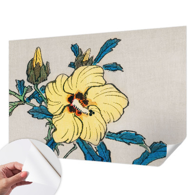 Papel mural texturado decorativo con diseño de flor amarilla