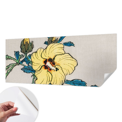 Papel mural texturado decorativo con diseño de flor amarilla