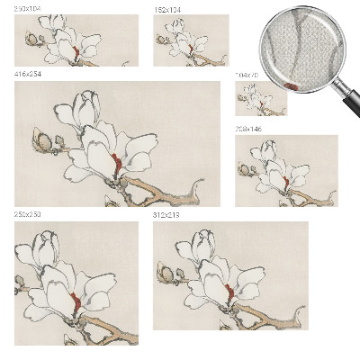 Papel mural con patrón decorativo Magnolias delicadas