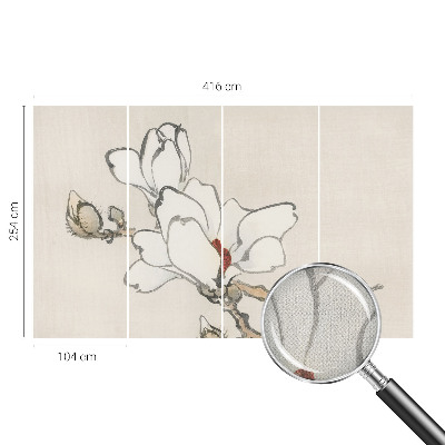 Papel mural con patrón decorativo Magnolias delicadas