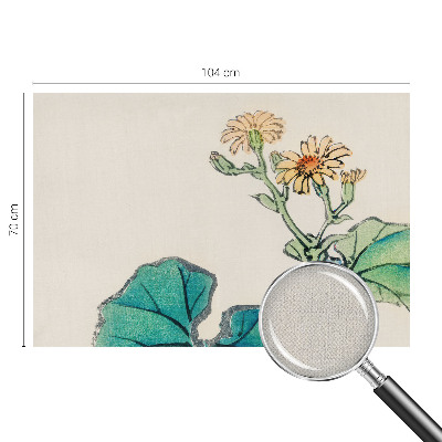 Mural de pared con estampado hermoso Flor y hojas