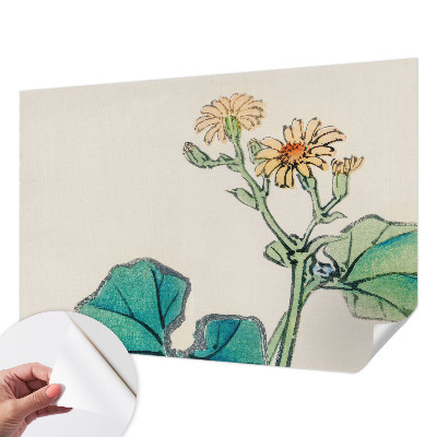 Mural de pared con estampado hermoso con diseño de flores y hojas
