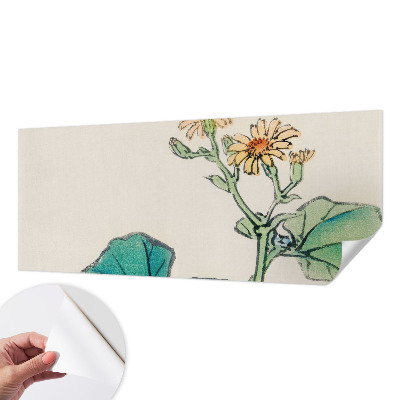 Mural de pared con estampado hermoso con diseño de flores y hojas