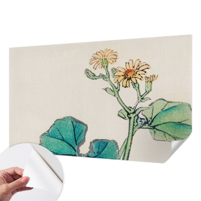 Mural de pared con estampado hermoso con diseño de flores y hojas