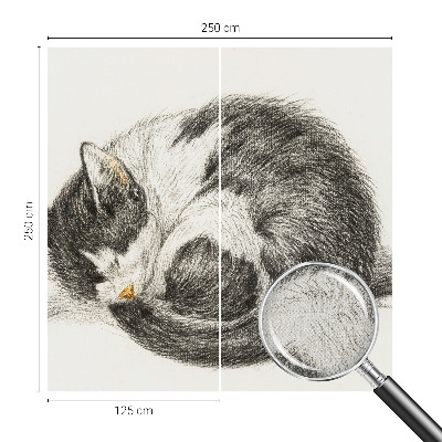 Papel mural texturado decorativo Gatito adorable