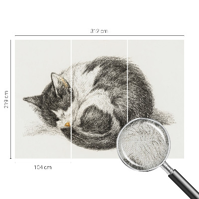 Papel mural texturado decorativo Gatito adorable