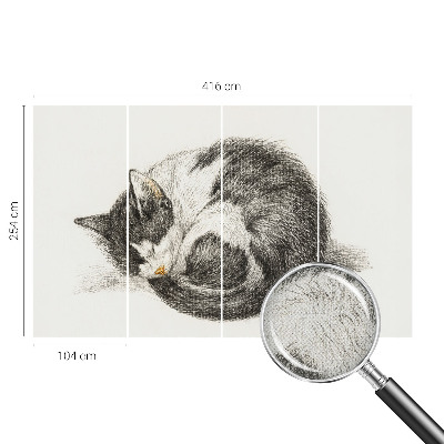 Papel mural texturado decorativo Gatito adorable