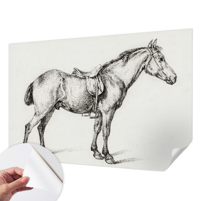 Fotomural decorativo para cabecero de cama con un boceto de un caballo