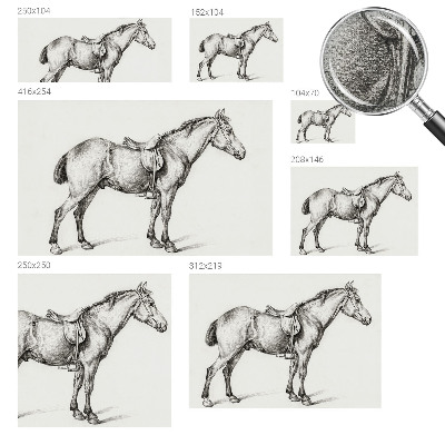 Fotomural decorativo para cabecero de cama con un boceto de un caballo