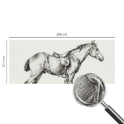 Fotomural decorativo para cabecero de cama con un boceto de un caballo